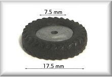 4 wheels with zinc cast metal rim, grey, original wheel from Märklin, price per piece.