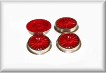 2 drive wheel sets, completely for one locomotive (4 wheels), light red, zinc cast iron nickel-plated, complete price.