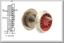 Drive axle complete with crank pin. Dimensions of the wheels can be seen in the photo. Price per axle.