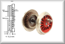 Drive axle complete with crank pin. Dimensions of the wheels can be seen in the photo. Price per axle.