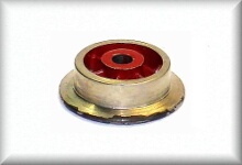 Spoked wheel set, for first running/trailer carrier SK and/or first running carrier HR, first running/trailer carrier TT/TP, first running carrier G 800, light red, zinc cast iron nickel-plated, price per piece.