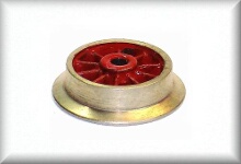 Spoked wheel set, for first running/trailer carrier ES/MS and/or trailer carrier HR 800 NK, dark red, zinc cast iron nickel-plated, price per piece.