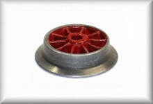 Spoked wheel set, for first running/trailer carrier ES/MS and/or trailer carrier HR 800 NK, dark red, zinc cast iron grey, price per piece.