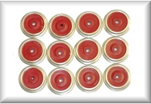 Wheel set (12 wheels), nickel-plated, red, according to the original, zinc cast iron, for TW 800, price per set.