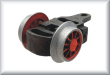 First running axle and trailing axle, for HS 800, die-cast zinc, gray aged wheel, price per item.