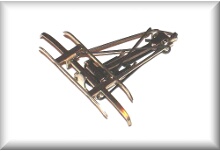 Einholm-Stromabnehmer (Pantograph), Typ 11.1 vernickelt, Preis pro Paar.