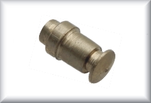 Rivet buffers for tin carriages and tenders, wide form long, nickel-plated brass, price per item.