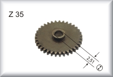 Gear wheel, module 0.4, number of teeth 35, price per piece.