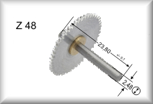 Gear wheel 38 Z, module 0,4, brass (Ni), price per piece.