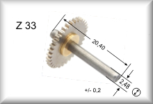 Gearwheel length of axle 20.40