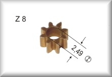 Zahnrad 8 Z Messing,als Reparaturersatz,Preis pro Stück 