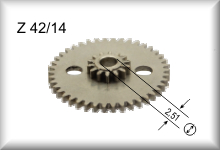 Unteres Beisatzzahnrad (zweites Getriebezahnrad )MS 800, G 800, GN 800,  und bei Motoren breite Version der 800 Serie Preis pro Stück. 