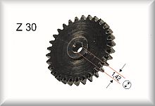 Double gear wheel, module 0.4, number of teeth 30, brass burnished, price per piece