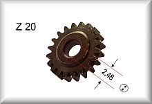 Double gear wheel, module 0.4, number of teeth 20, brass burnished, price per piece