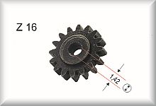 Double gear wheel, module 0.4, number of teeth 16, brass burnished, price per piece