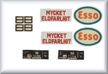 Mycket Eldkarligt Esso Decals incl. Decals for title plate, as in the picture. Price per set.