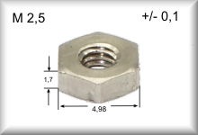 Screw nut M2,5, price per item.