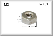 Screw nut M2, price per item.