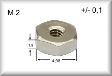 Screw nut M2, price per item.