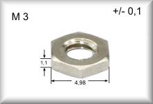 Mutter M3  passend für Madenschrauben CCS 800 und 3015,Preis pro Stück.