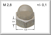 Hutmutter, M2,8 passend für TWE 700 Befestigung Motordrehgestell. Preis pro Stück.