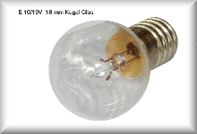 Bulb  19 Volt, base E 10, glass bulb diameter 18mm (Märklin No. 1359), clear