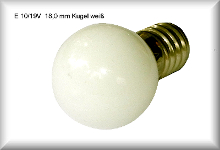 Bulb 19 volts, base E 10, glass bulb diameter 18mm (Märklin No. 1359), opal