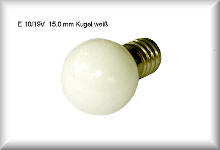 Bulb 19 Volt, base E 10, glass bulb diameter 15mm, opal