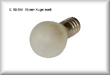 Bulb 19 Volt, base E 10, glass bulb diameter 15mm, opal