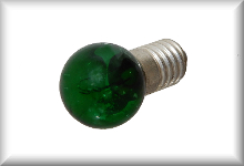 Bulb , E 5,5 19 V 8mm ball green. Price per item